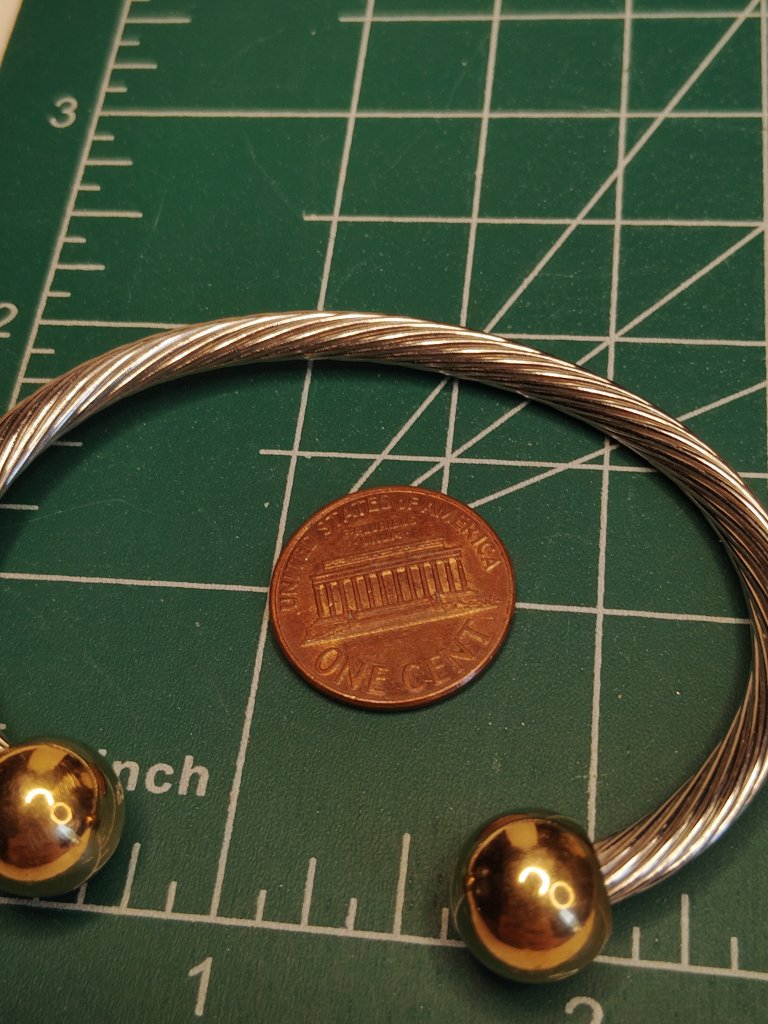 Twotone Cable Cuff Bracelet